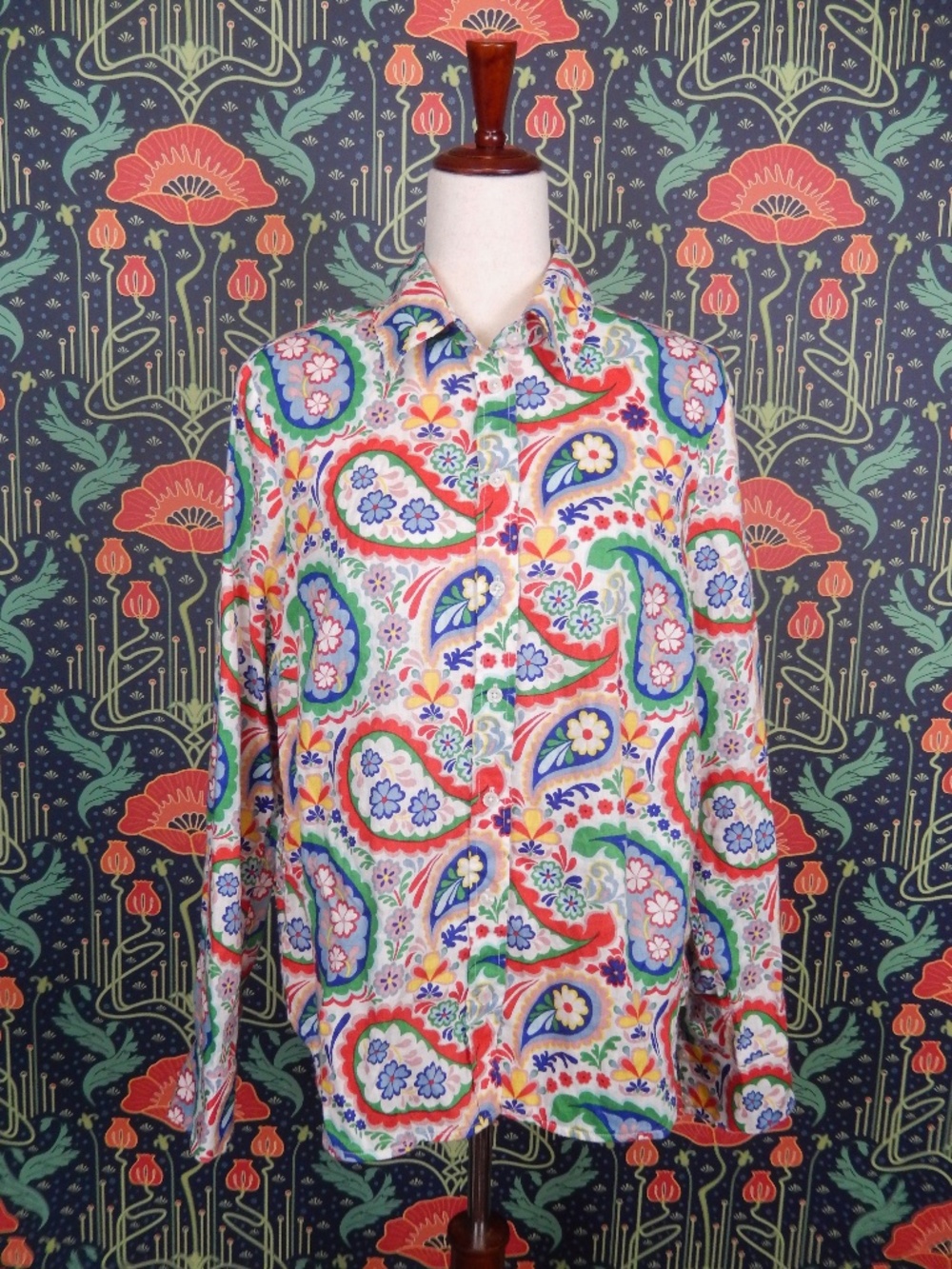 Boden Sienna Paisley Linen Button Down Shirt Top US 12 - Picture 2 of 7